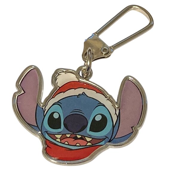 Vintage Disney Lilo & Stitch Zipper Pull Purse Bag Christmas Santa Hat Charm  ch - Picture 1 of 9